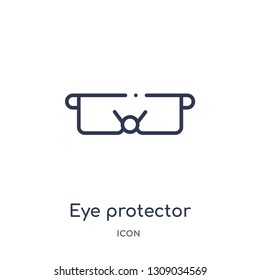 eye protector icon from science outline collection. Thin line eye protector icon isolated on white background.