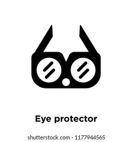 Eye protector icon vector isolated on white background, logo concept of Eye protector sign on transparent background, filled black symbol