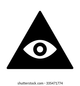 Eye of providence or all-seeing eye of God flat vector icon for apps and websites 