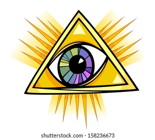 Eye of Providence Cartoon Vector Illustration Clip Art