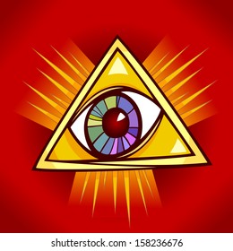 Eye of Providence Cartoon Vector Illustration Clip Art