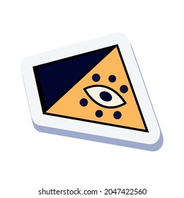 Eye of providence mason symbol doodle sticker on white background vector illustration