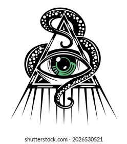  Eye of Providence. Masonic symbol.