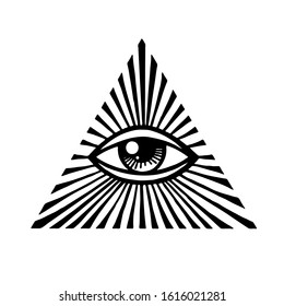 All Seeing Eye Black Illuminati Symbol Stock Vector (Royalty Free)  1661527969