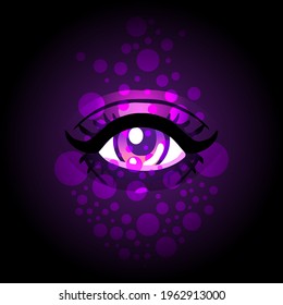 Eye of Providence. Masonic symbol. All seeing eye inside triangle pyramid. New World Order. Sacred geometry, religion, spirituality, occultism. Isolated vector illustration over black.