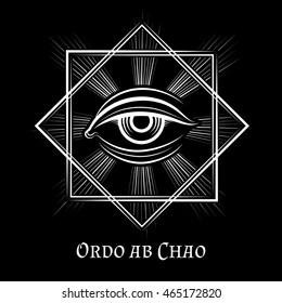 Eye of Providence masonic symbol. All seeing eye illuminati spiritual vector sign