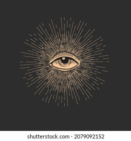 Eye of Providence, masonic symbol. Sacred geometry, religion, spirituality, occultism