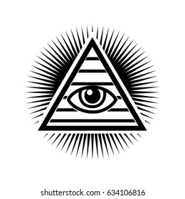 Eye Providence Masonic Symbol Without Background Stock Vector (Royalty ...