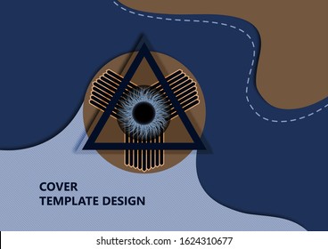 Eye of Providence, pyramid, abstract image on a wavy background. The All-Seeing Eye of God. The symbol of omniscience. Esotericism, mysticism, occultism. Vector illustration.