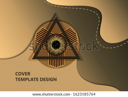 Eye of Providence, pyramid, abstract image on a wavy background. The All-Seeing Eye of God. The symbol of omniscience. Esotericism, mysticism, occultism. Vector illustration.