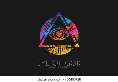 Eye Of Providence. Pyramid. All Seeing Eye Of God. Symbol Omniscience