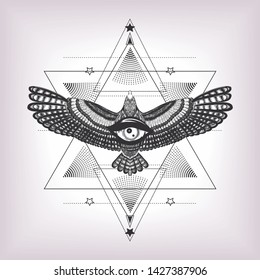 Ancient Greece Print All Seeing Eye Stock Vector (Royalty Free) 1351933175