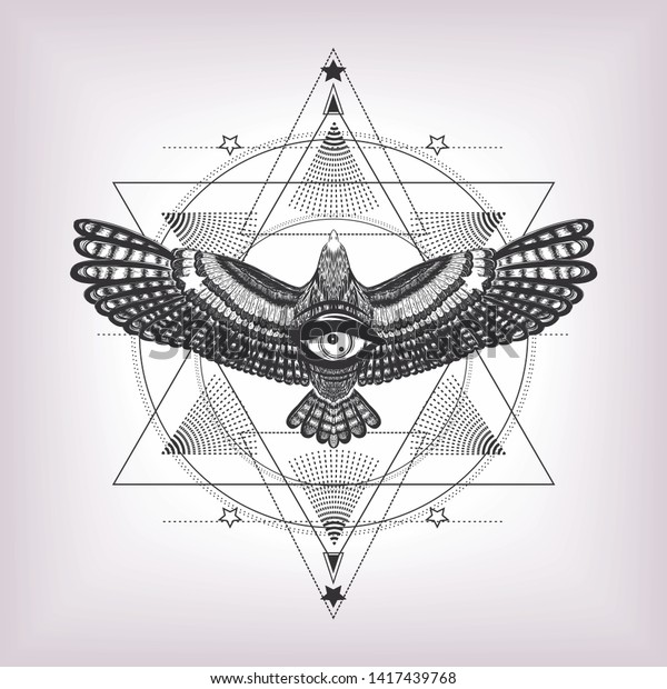 Eye Providence Sacred Geometry Eagle Six Stock Vector (royalty Free 