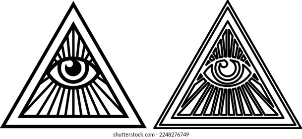 Eye of providence symbol. Illuminati sign vector illustration.