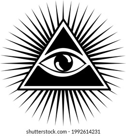 Eye of Providence Symbol. Tattoo. Vector illustration.