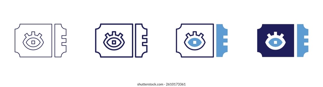 Eye pupil expansion problem icon in 4 different styles. Thin Line, Line, Bold Line, Duotone. Duotone style. Editable stroke.