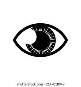 eye, pupil, look - vector icon, black and white
