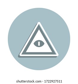 Eye in pyramid badge icon. Simple glyph, flat vector of world religiosity icons for ui and ux, website or mobile application