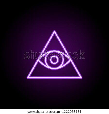 eye in the pyramid outline icon. Elements of religion in neon style icons. Simple icon for websites, web design, mobile app, info graphics