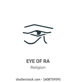 Eye of ra glyph icon vector on white background. Flat vector eye of ra icon symbol sign from modern religion collection for mobile concept and web apps design.