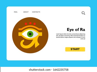 Eye of Ra or Horus with circle in background. Amulet, culture, sacred. Egypt concept. Can be used for topics like Egypt, mythology, history.