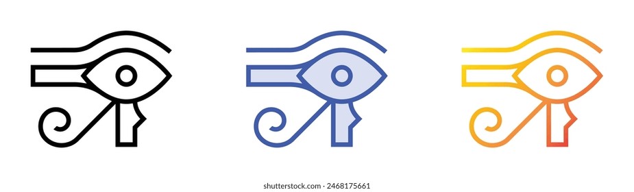 eye of ra icon. Linear, Blue Fill and Gradient Style Design Isolated On White Background