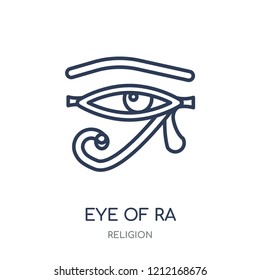 Eye of ra icon. Eye of ra linear symbol design from Religion collection. Simple outline element vector illustration on white background.