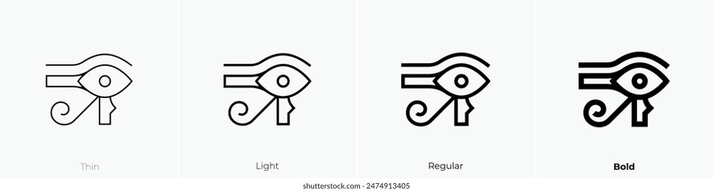 eye of ra icon. Thin, Light Regular And Bold style design isolated on white background