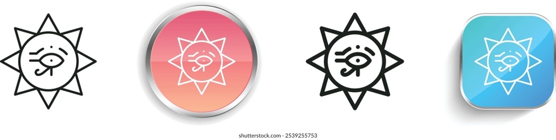 eye of ra icon. Thin Linear, Regular and Button Style Design Isolated On White Background