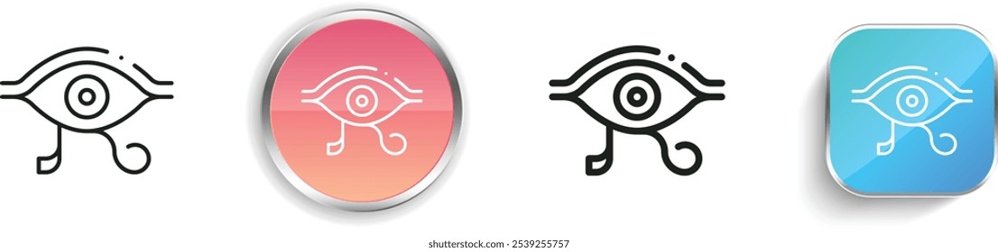 eye of ra icon. Thin Linear, Regular and Button Style Design Isolated On White Background