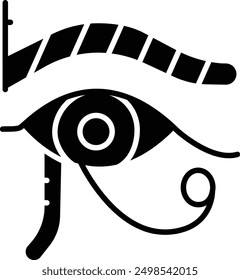 Eye of Ra solid glyph vector illustration