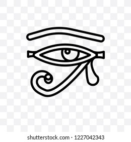 Eye of ra vector linear icon isolated on transparent background, Eye of ra transparency concept can be used for web and mobile