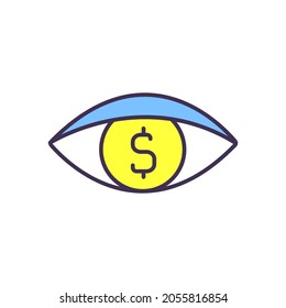 Icono de color RBG ocular. Ilustración vectorial de línea delgada.