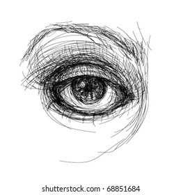 Eye realistic sketch (not auto-traced)