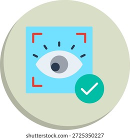 Icono de estilo de círculo plano de reconocimiento de ojos