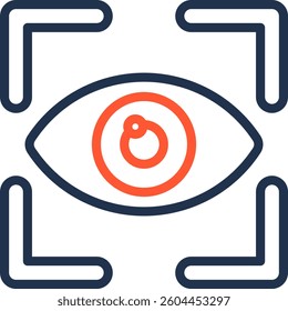 Eye Recognition Icon Color Line Vector Illustration