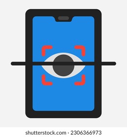 Eye recognition icon in flat style, use for website mobile app presentation