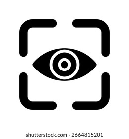 Ilustración vectorial de glifo de icono de reconocimiento ocular