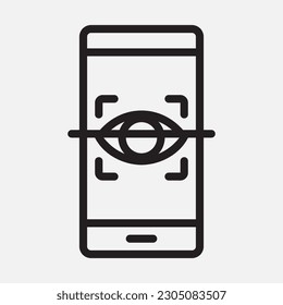 Augenerkennungssymbol im Strichstil, Verwendung für Website-Mobile-App-Präsentation