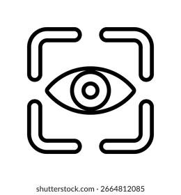 Eye Recognition Icon Outline Vector Illustration