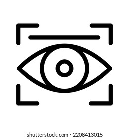 ilustración de icono de línea de reconocimiento de ojos vectorial