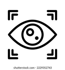 eye recognition line icon illustration vector graphic