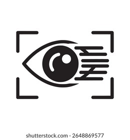 Eye recognition scan for security and biometric access An icon for identity authentication through scanner technology for verification and secure system login