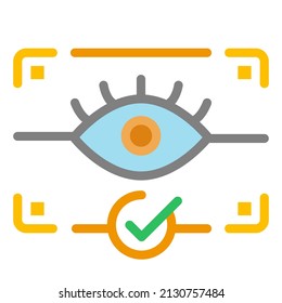 eye recognition scan vector icon illustration website
