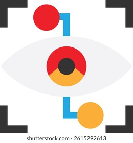 Eye Recognition Security Icon Vector Flat Illustration