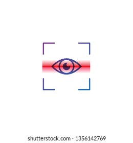 eye recognition vector icon