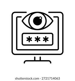Vector de reconocimiento ocular Outline Icon EPS 10 File