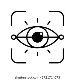 Vector de reconocimiento ocular Outline Icon EPS 10 File