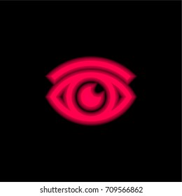 Eye red glowing neon ui ux icon. Glowing sign logo vector