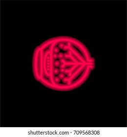 Eye red glowing neon ui ux icon. Glowing sign logo vector